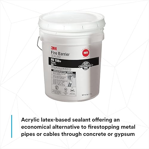 Miniatura 3 de 3M Sellador de barrera contra incendios FD 150+, color rojo, grado pistola, a base de látex, elastomérico, sello flexible monolítico, tambor de 4.5