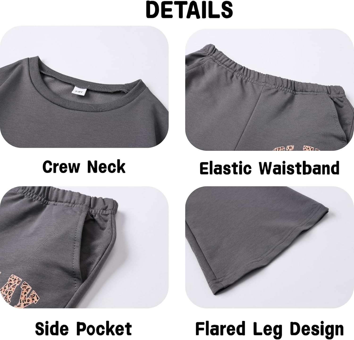 Tween Girls Clothes Long Sleeve Graphic Print Sweatshirt Top + Flared Pants 2 Piece Outfit Set, Size 7-16 Years - Image 6