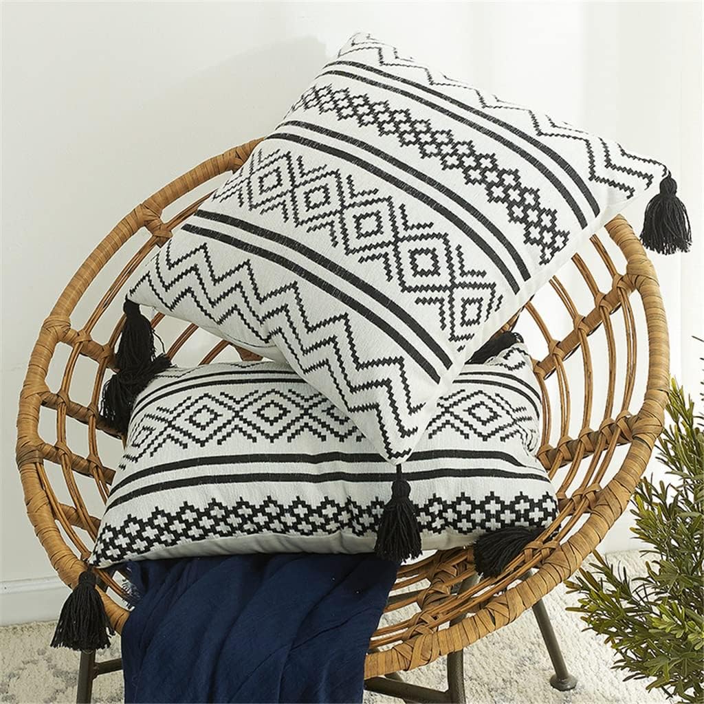 Home Decor Nordic Chenille Geometric Tassel Hugging Pillow Case Sofa Pillow Case Cushion Coverchair Cushion