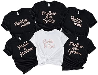 Hen Party T-Shirts Bride to Be Tribe Squad - Custom Personalised Tops Rose Gold