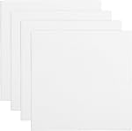 PATIKIL Panneaux de 4x4" pour la peinture, 4Pack 100% Cotton carré Triple Primed Panneau de toile en blanc étiré pour acrylique, huile, peintures Tempera, blanc