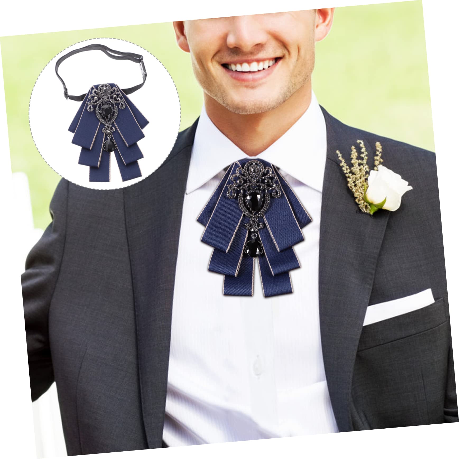 PACKOVE 3 Piezas De Pajarita Para Hombre Dije De Diamantes De Imitación Para Novio