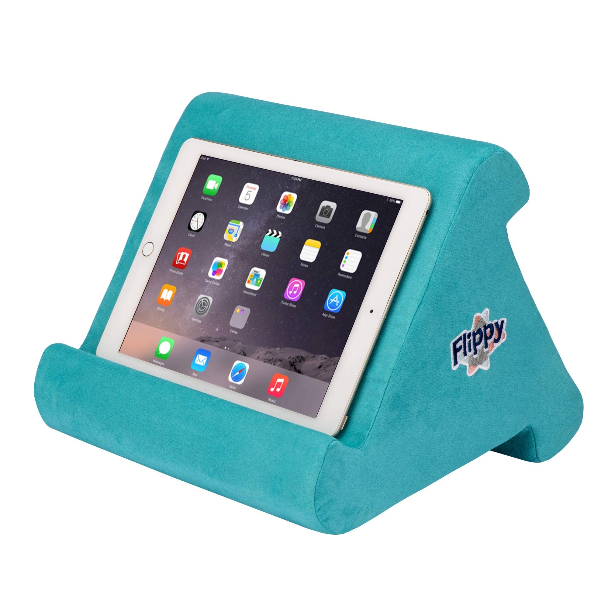 Flippy Tablet Pillow Stand and iPad Holder for Lap, Desk and Bed,  Multi-Angle with Storage, Compatible with Kindle, Fire, iPad Pro 