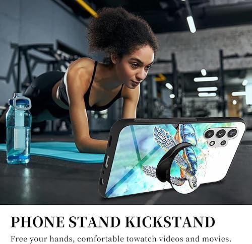 Miniatura 9 de Funda para Samsung Galaxy A32 5G Teléfono Grip con Soporte Expandible Soporte Soporte Soporte Kickstand TPU Suave a prueba de golpes Anti-arañazos