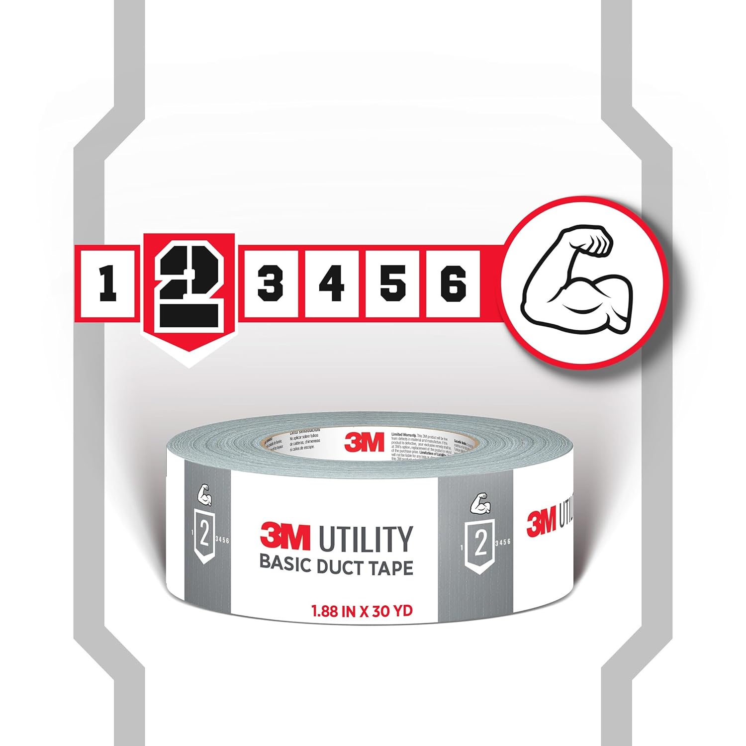 3M Duct Tape, 3 Rolls, 1.88 Inches x 55 Yards, Hand Tear, Bundle, Patch, Protect & Repair, Great Strength For Durability, Adheres To Multiple Surfaces (1055-3PK)