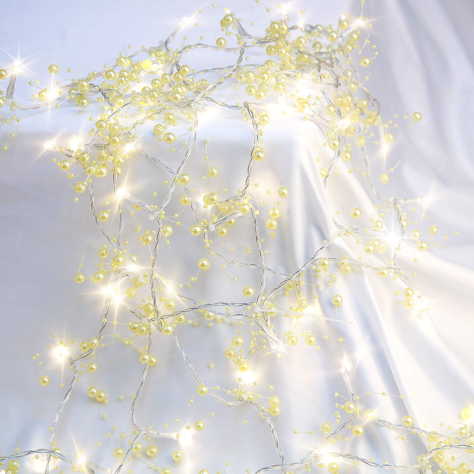 Luci Natalizie a LED da 20 Piedi Luci a Ghirlanda con Perline di Bacche 60 Luci Natalizie a LED per Interni Luci Natalizie a Batteria con Perline Solide per Natale, Decorazioni per