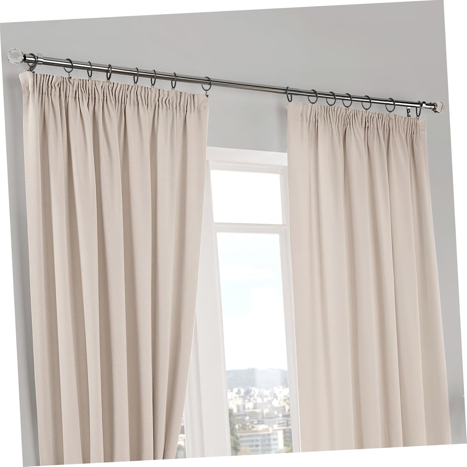 STOBAZA 50pcs Shower Curtain Ring Clips Curtain Rings for Drapery Rustproof Bathroom Supplies