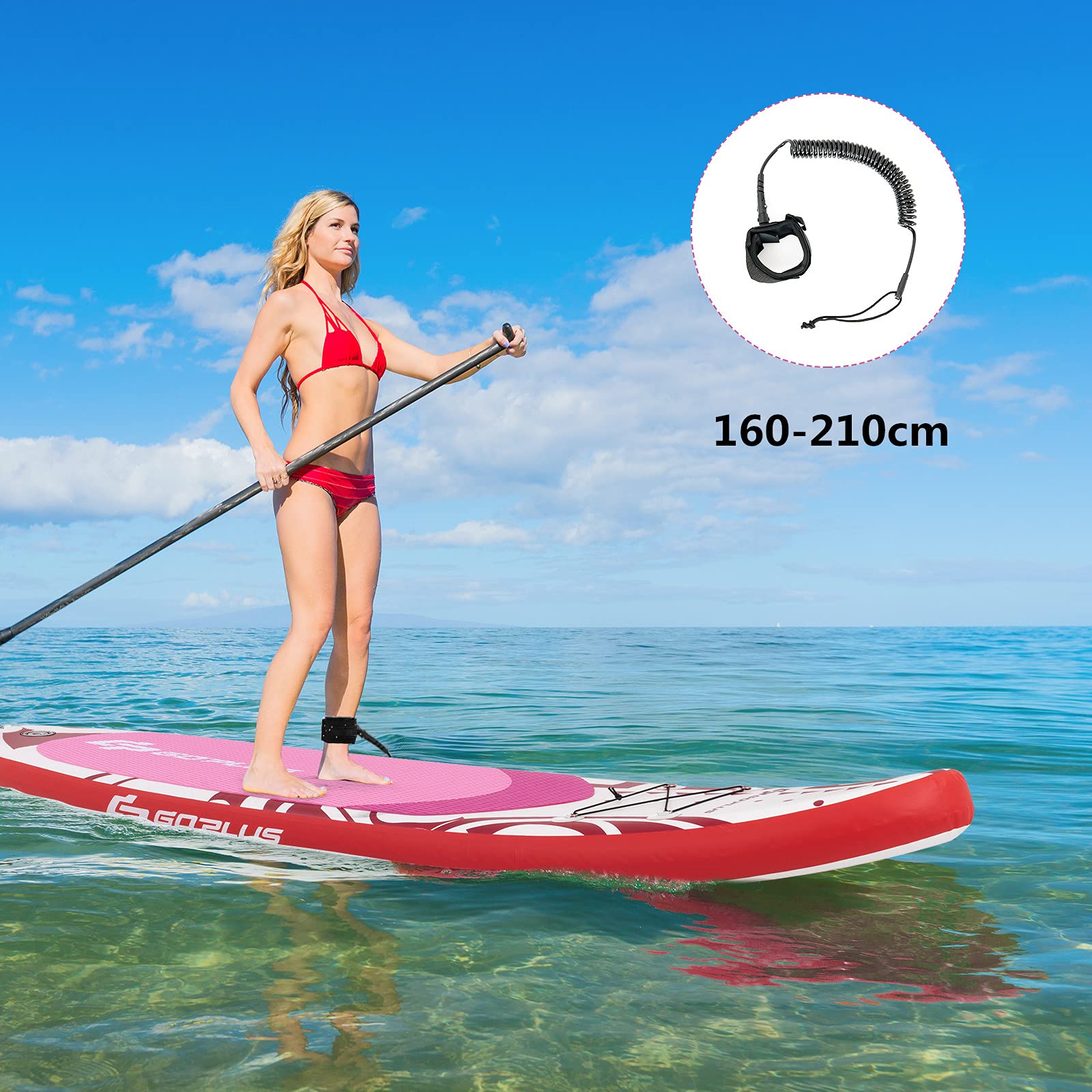 RELAX4LIFE 320/335 x 76 x 15cm SUP Board Set, Aufblasbares Stand Up Paddling Board, Paddelboard mit Sicherheitsleine & Paddel & Pumpe & Rucksack & Reparaturset & 3 Finnen, für Anfänger& Profis