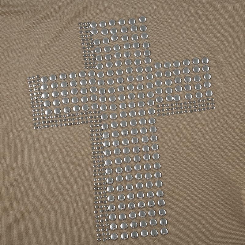 Punk Goth Cross Graphic Tshirts Emo Grunge Off Shoulder Summer Y2K Vintage Shirt Top 90s Fairy Harajuku Tee Clothes - Image 6