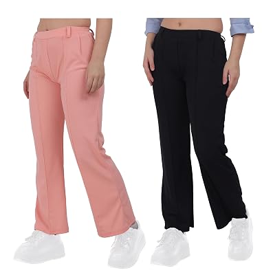 Girls Pants and Trousers for Daily Routine Multicolors Pants for Girls, Soft Lycra Stretchable Active Pant for Yoga Runn