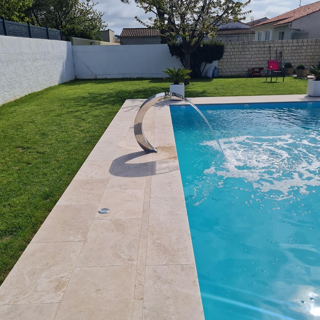 Cascade INOX 316 Fontaine Piscine Bassin Modèle Cobra Hauteur 80cm