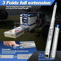 SHUHANG Fiók Sín Szett - Nehéz Terhelésű Golyóscsapágyas Kihúzható Fiókvezetők, 400mm, Zárható, 120kg Teherbírás, Oldalsó Rögzítés, 1 Pár 4