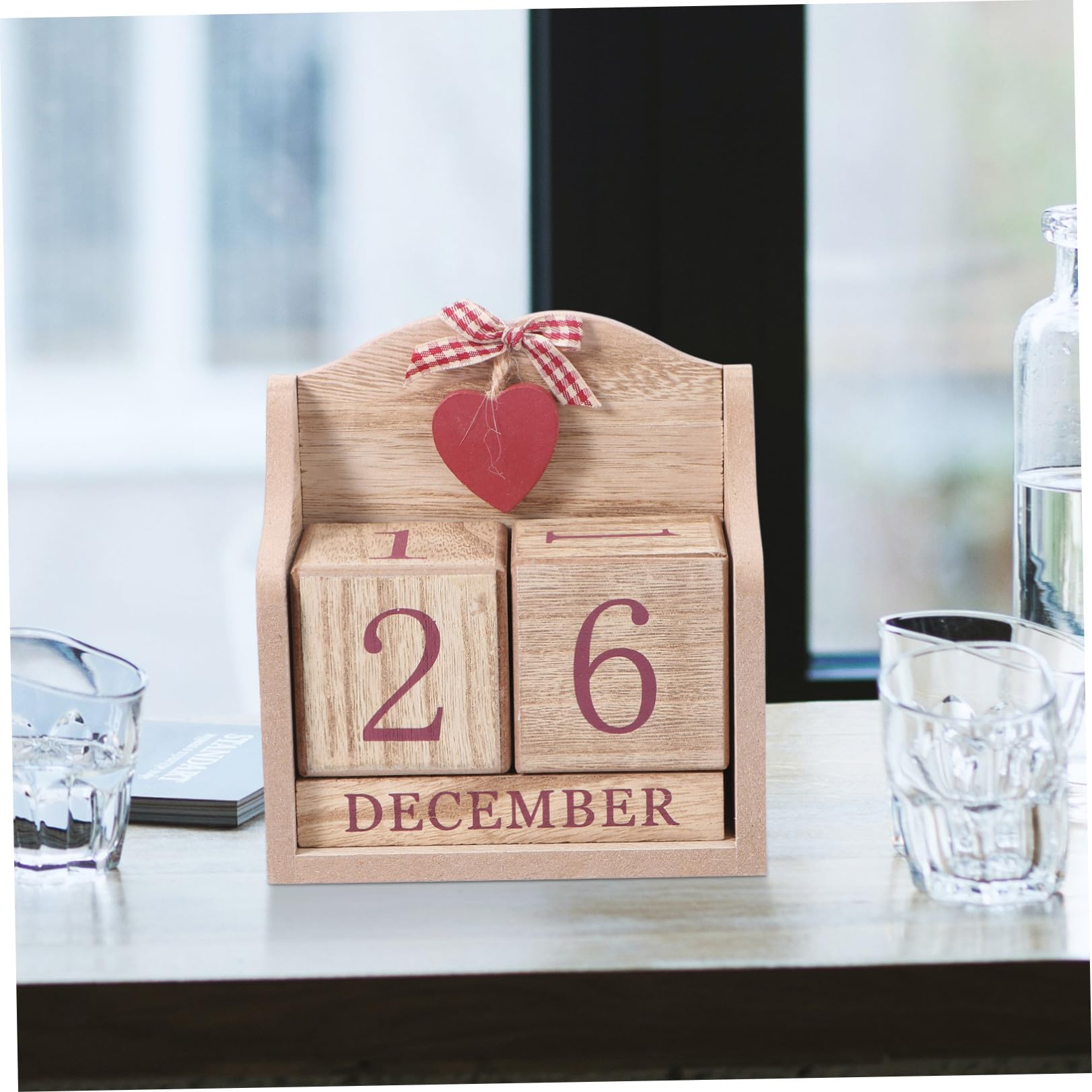 Calendario Perpetuo in Legno Retro da Scrivania Cambio Manuale