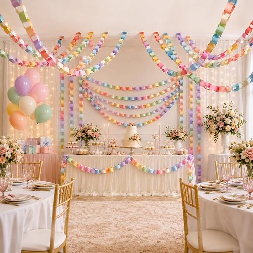 Lincia 600 Sheet Paper Chain Garland Strips 1x8 Inch with
