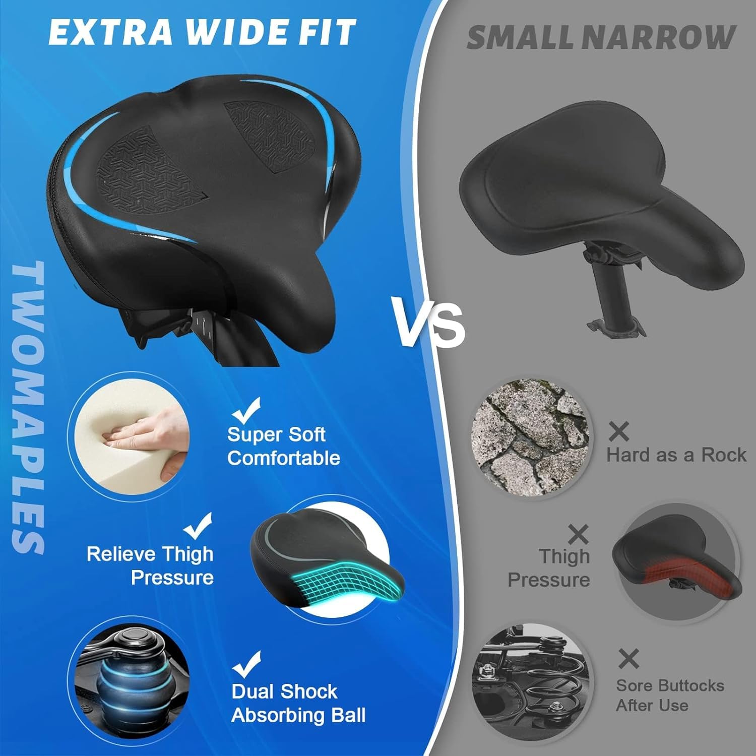 Twomaples Siège De Vélo Pour Homme Et Femme - Extra Confortable