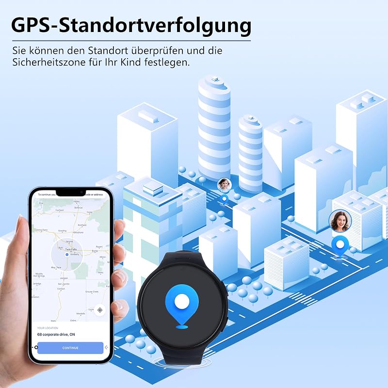 PTHTECHUS X13 4G Gyerek Okosóra GPS Követéssel - Videóhívás, WiFi, SOS Gomb, Családi Chat Funkció, HD Érintőképernyő 5-15 Éves Gyermekeknek