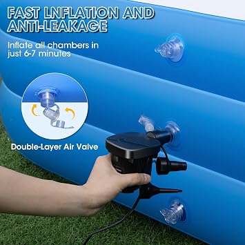 Extra Large Inflatable Pool 180 x 76 x 22 with Air Pump Included 1303 Gallon Blow Up Pool for Adults Family, Heavy Duty Above Ground Outdoor Swimming Pool for Backyard Summer Party