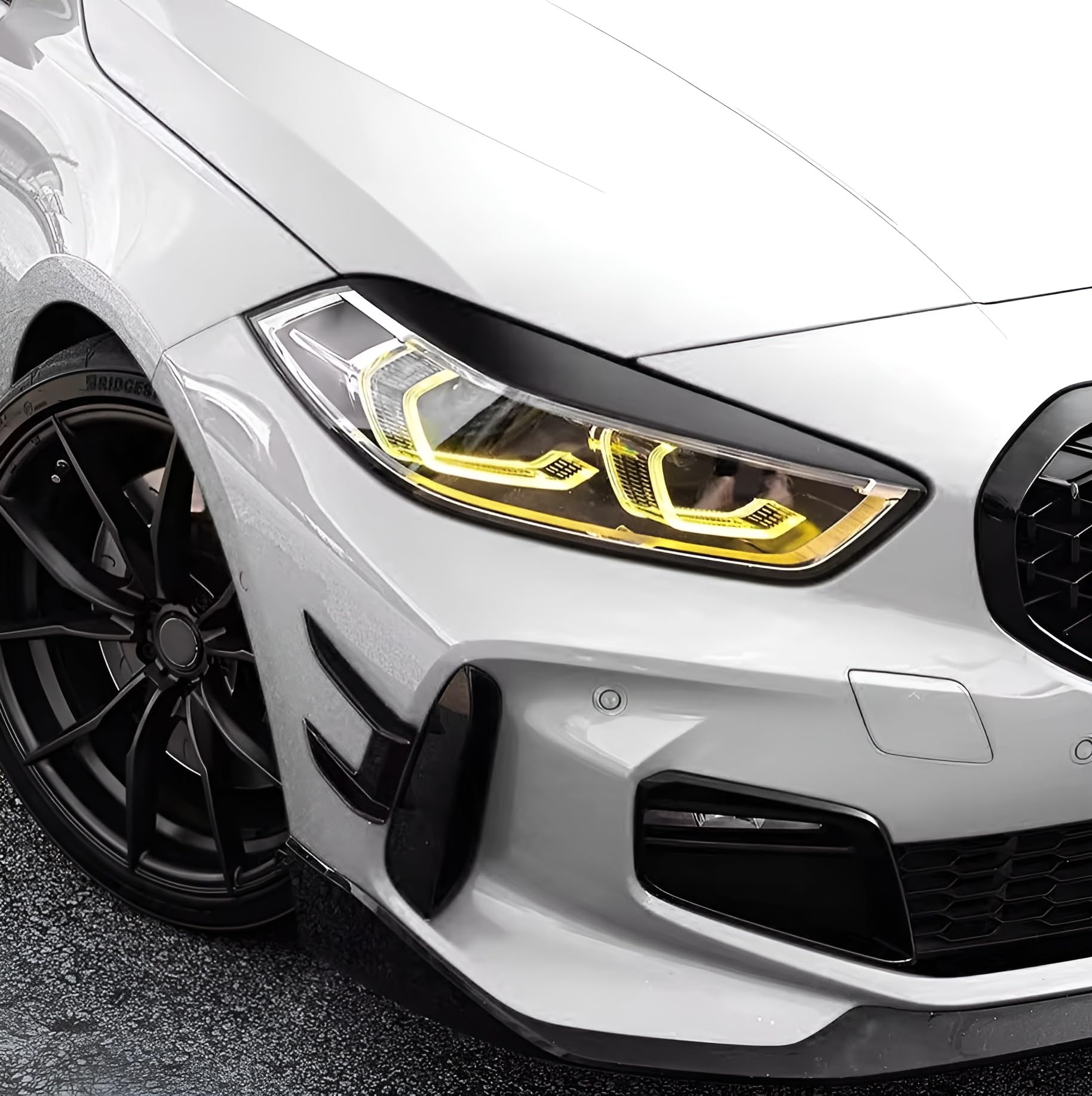 Copertura Fari Sopracciglia Palpebra BMW Serie 1 F40 2019-2024 Nero Lucido