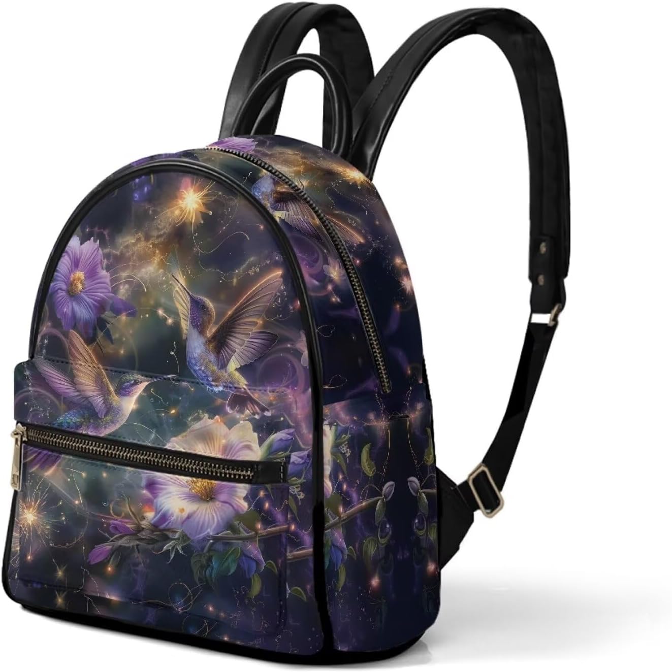 Hummingbird Rose Backpack for Women Portable Laptop Bookbag Water Resistant Tote Shoulder Bag for Work Beach Camping Picnics Hiking Womens