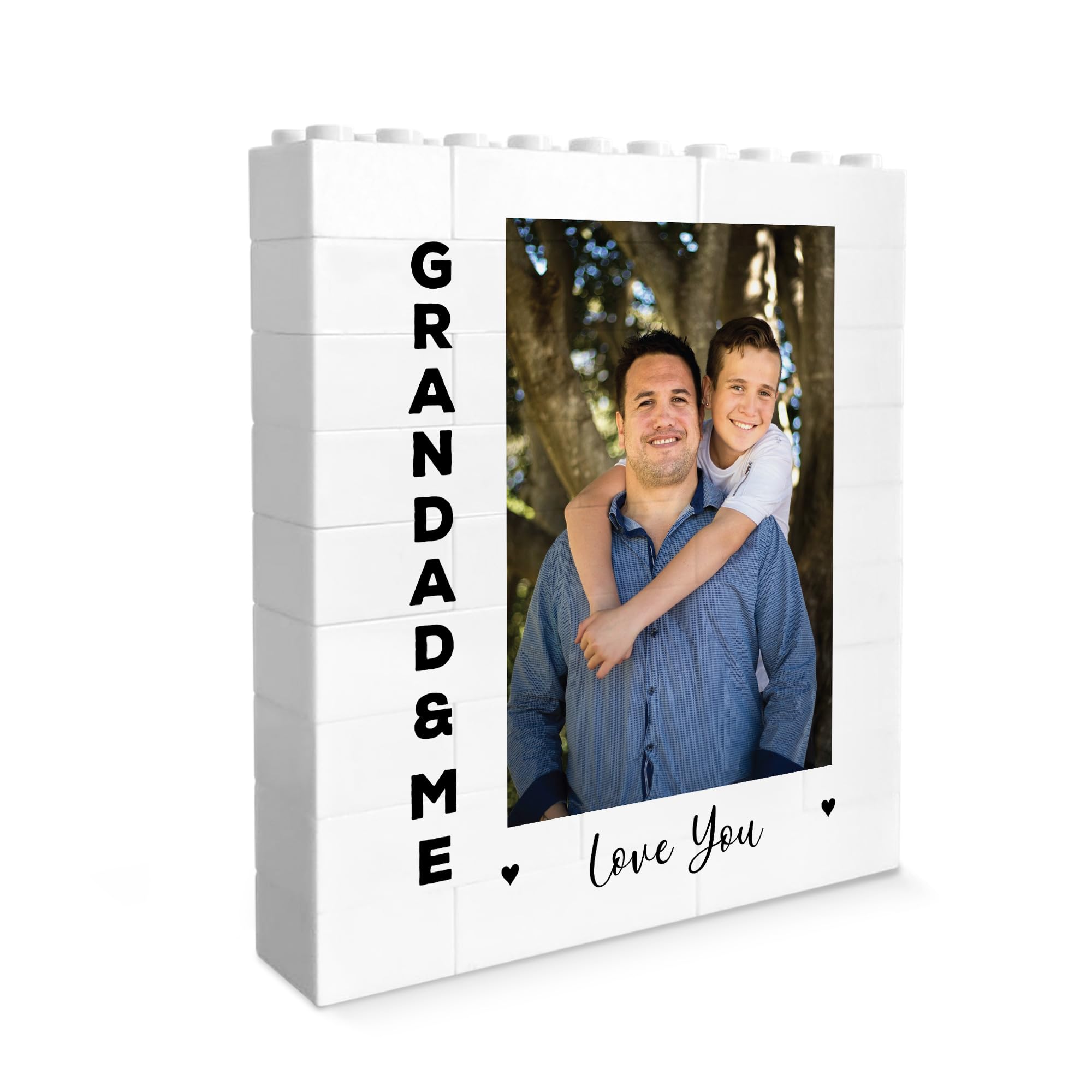 Red Ocean Personalised Gift For Grandad For Birthday Christmas Grandad And Me Building Block Photo Plaque Gift From Granddaughter Grandson Love Keepsake
