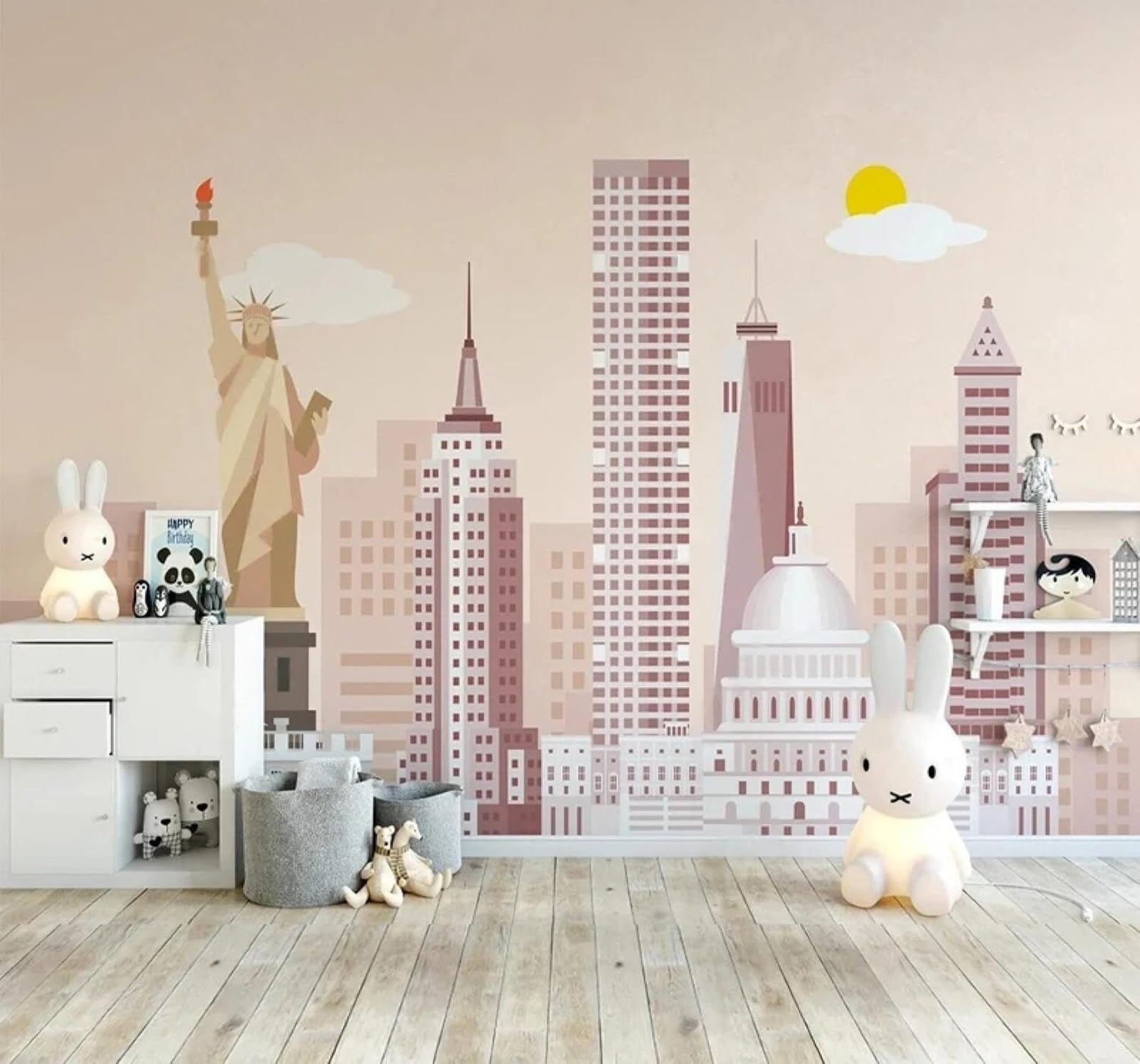 XLMING Creative Three Dimensional Urban Architecture Sculpture Landscape 3D Wallpaper Luxury Silk Study Dining Feature Sofa Grey Bedroom Living Room Tv Decorative Wall-250cm×170cm