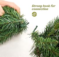 Vista 5 de Guirnalda de Navidad preiluminada de 9 pies con conos de pino, guirnalda de pino artificial nevado para Navidad, 50 luces LED, funciona