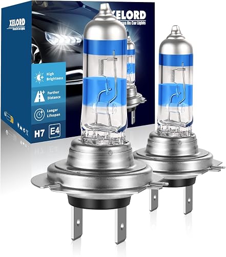 XELORD H7 Ampoules Halogènes 55W 12V pour Phares, Lot de 2