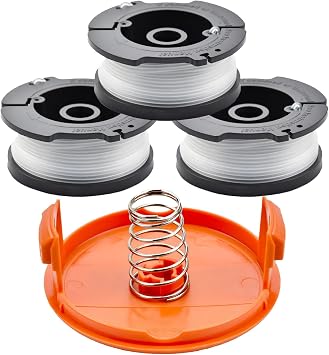 Black & Decker AF-100 Weed Eater Spool, 0.065" Auto Feed String Trimmer Replacement Parts, Pre-Wound Weed Eater String Refill for Lawn Care