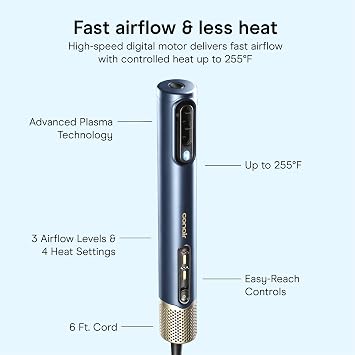 Conair DigitalAire Air Styling System, 4-in-1, Ionic Technology, Dark Blue