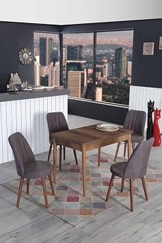4 Ki ilik Sabit Masa Sandalye Tak m  Mutfak Masas  70x110 Masa Tak m