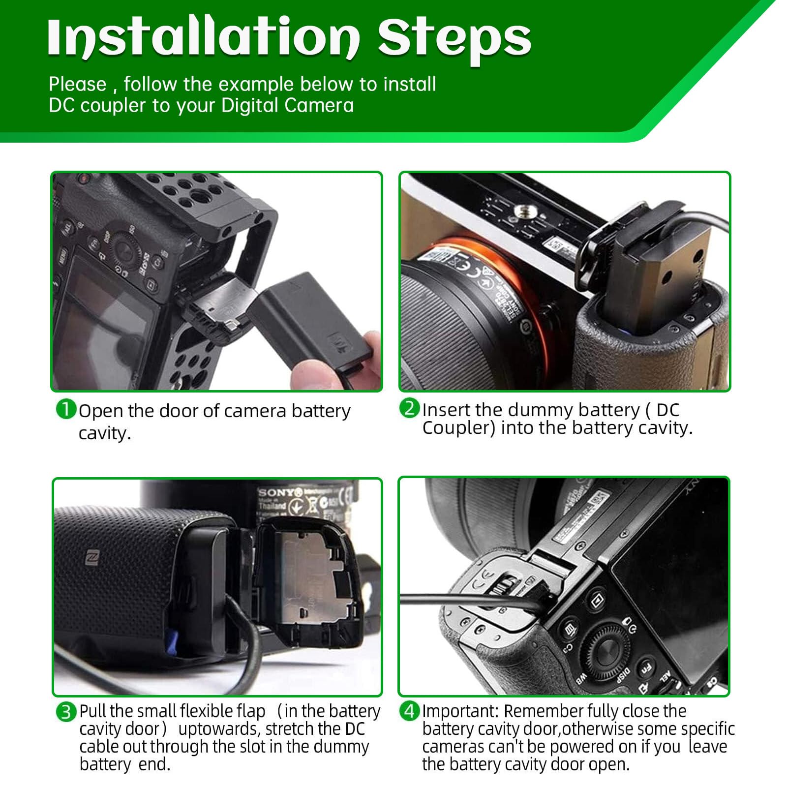 DMW-DCC17 Adattatore AC fotocamera DMW-BLK22 Kit alimentazione batteria fittizia compatibile con le fotocamere Panasonic LUMIX S5 DC-S5 DC-S5K DC-S5GK GH5 II GH6 DC-GH7 Battery Grip DMW-BGS5