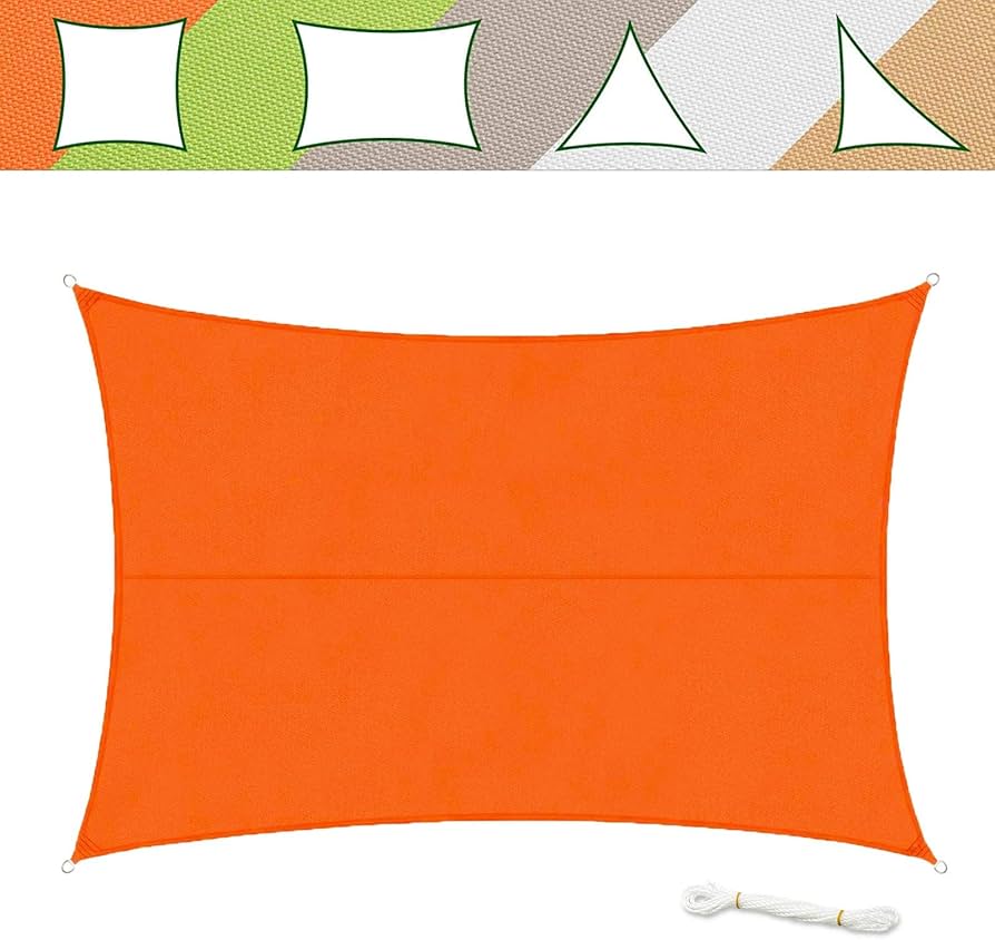 casa pura Sonnensegel 5 x 7 m, Orange - inkl. Befestigungsmaterial - Rechteck - Reißfestes Polyester-Gewebe - Wasserabweisend imprägniert
