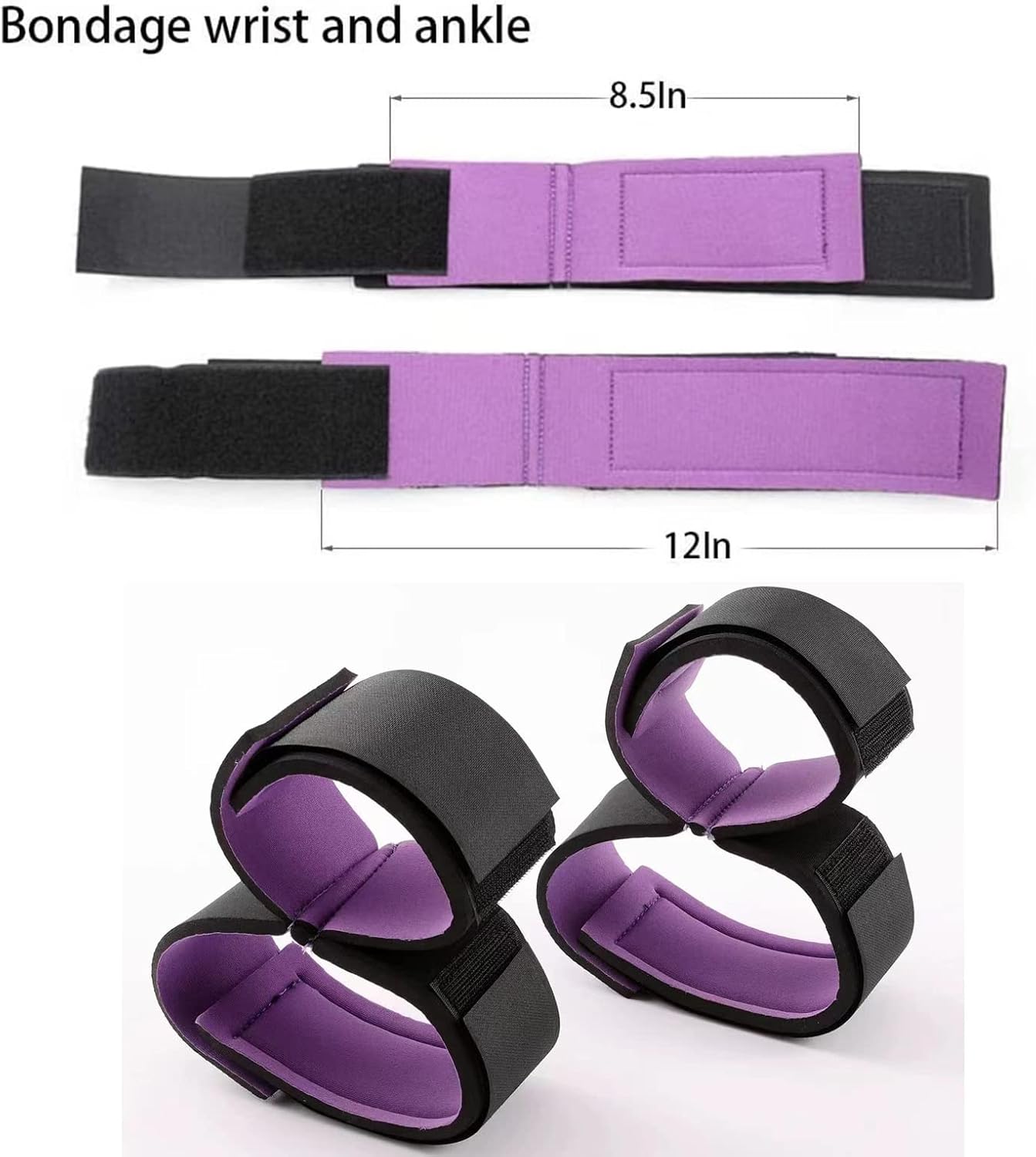BDSM Bondage Sex Toys Restraints Wrist & Thigh Cuffs BDSM Kit,Sex Bondage Handcuffs and Thigh Restraint Set BDSM Bondage Restraint Set SM Bondage Set Toy for Lovers Couples Beginners & Professionals
