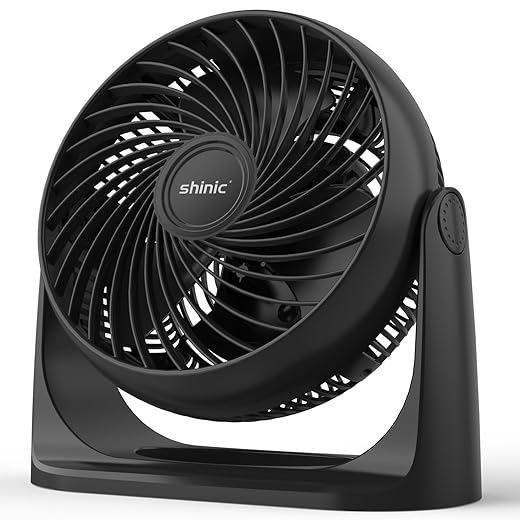 shinic 8”Turbo Fan,3-Speed High Velocity Air Circulator Fan, Adjustable Tilt, Wall-Mountable Design, Ideal for Bedroom, Office, and Living Room