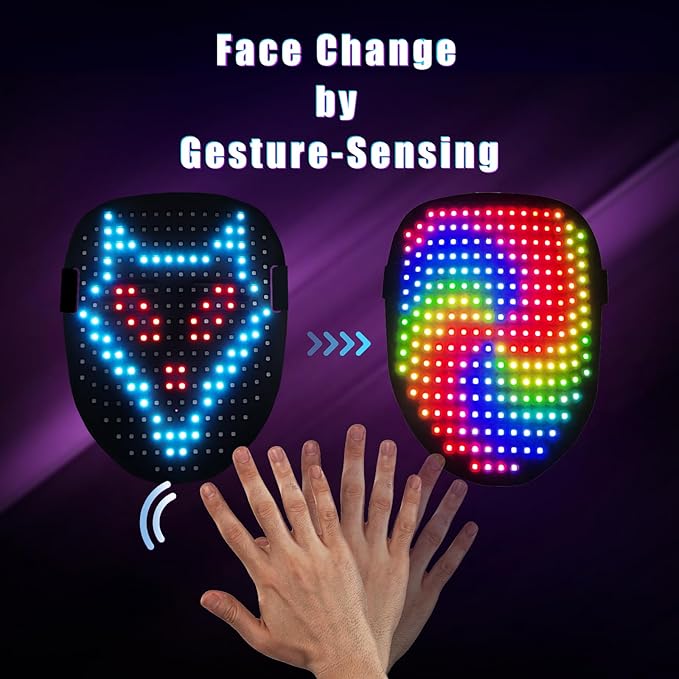 Máscara LED con Sensor de Gestos para Fiestas miniatura 3