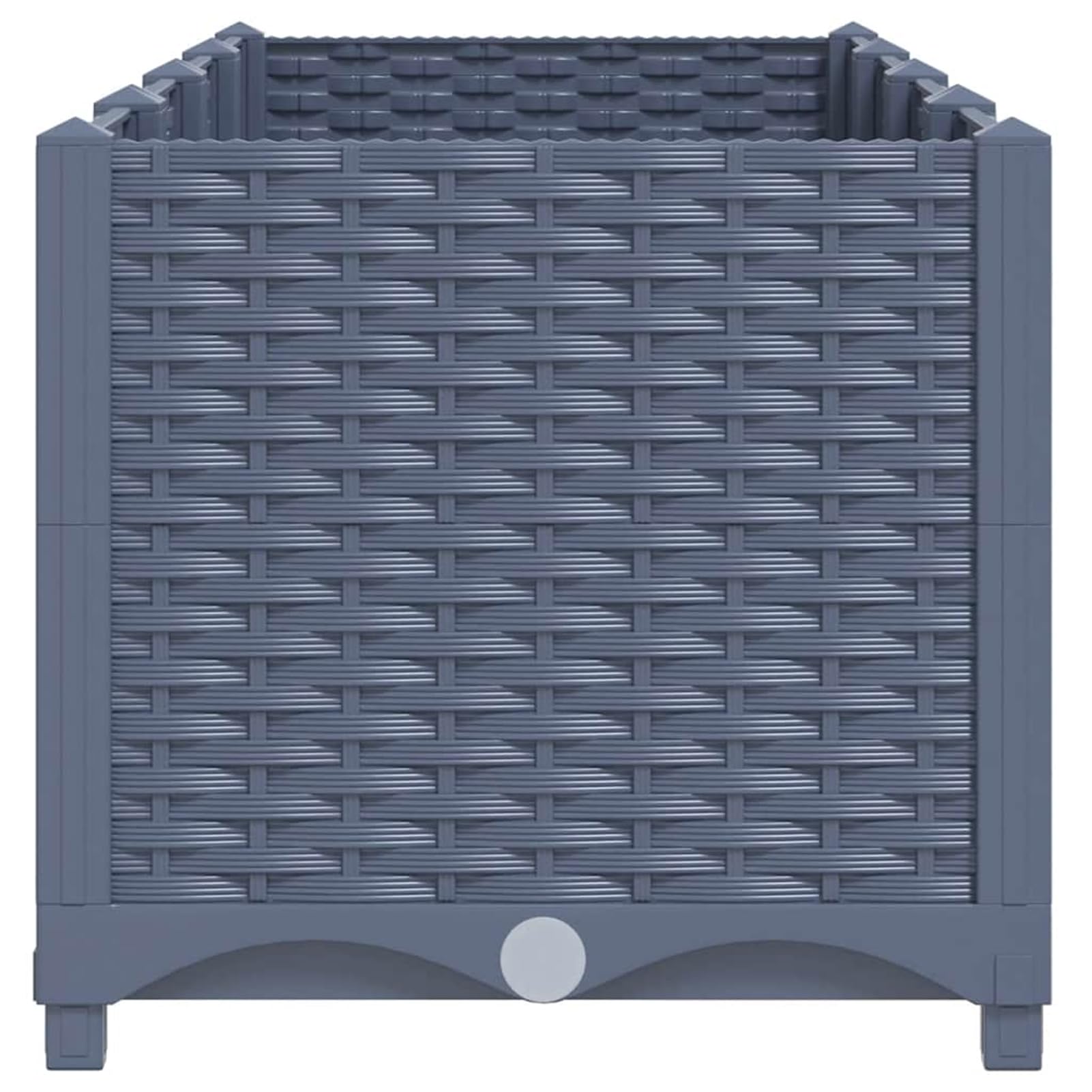 Homgoday Aiuola Rialzata in Polipropilene, 160x40x38 cm, Blu-Grigio, Perfetta per Giardino, Balcone o Terrazza