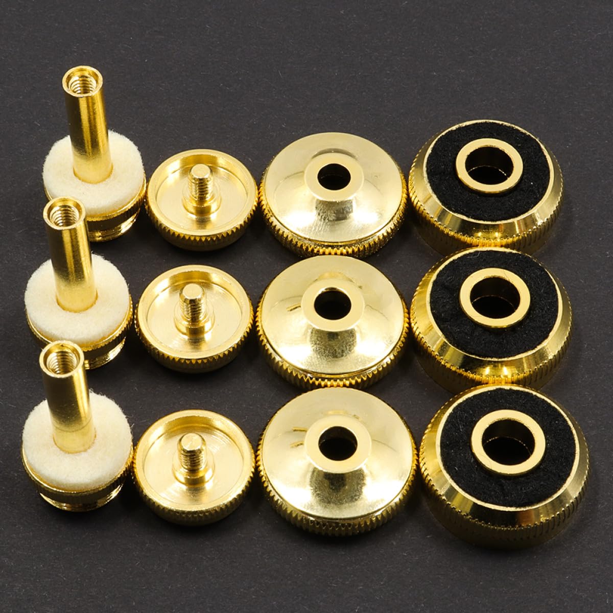 BETOOKY Set de Accesorios para Trompeta Dorados de Metal Botones de Pistón a Presión para Mejorar la Fluidez y Precisión Ejecución Musical