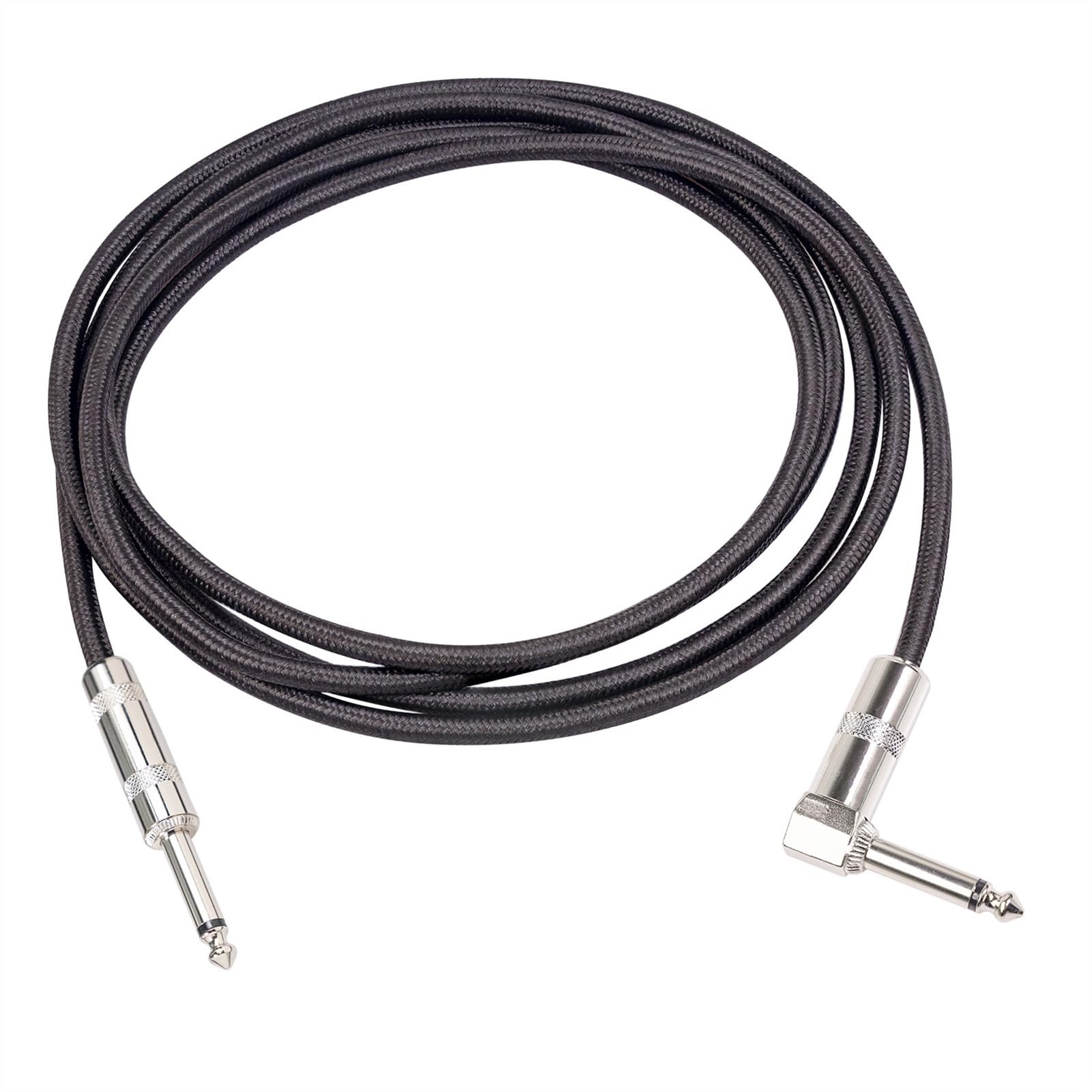 kabel audio instrumentu muzycznego Podwójnie Ekranowany Kabel Do Gitary Elektrycznej Z Miedzi Beztlenowej Z Redukcją Szumów Prosty Do Łokcia TS 6,35 Mm 1/4 Cala Mono(5m)