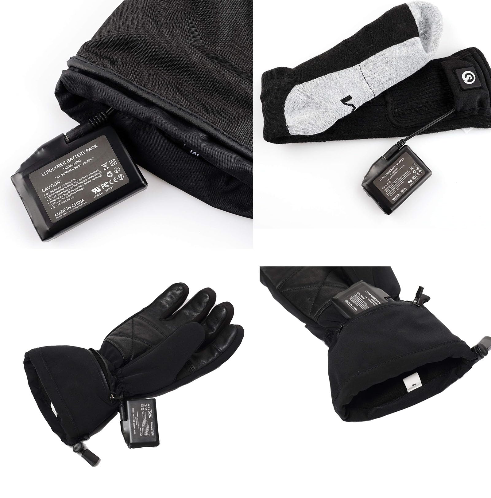 Batterie ricaricabili ai polimeri di litio da 7,4 V, 2200 mAh/3500 mAh/5000 mAh, per guanti riscaldati a batteria, guanti e calzini riscaldati (3500 mAh)