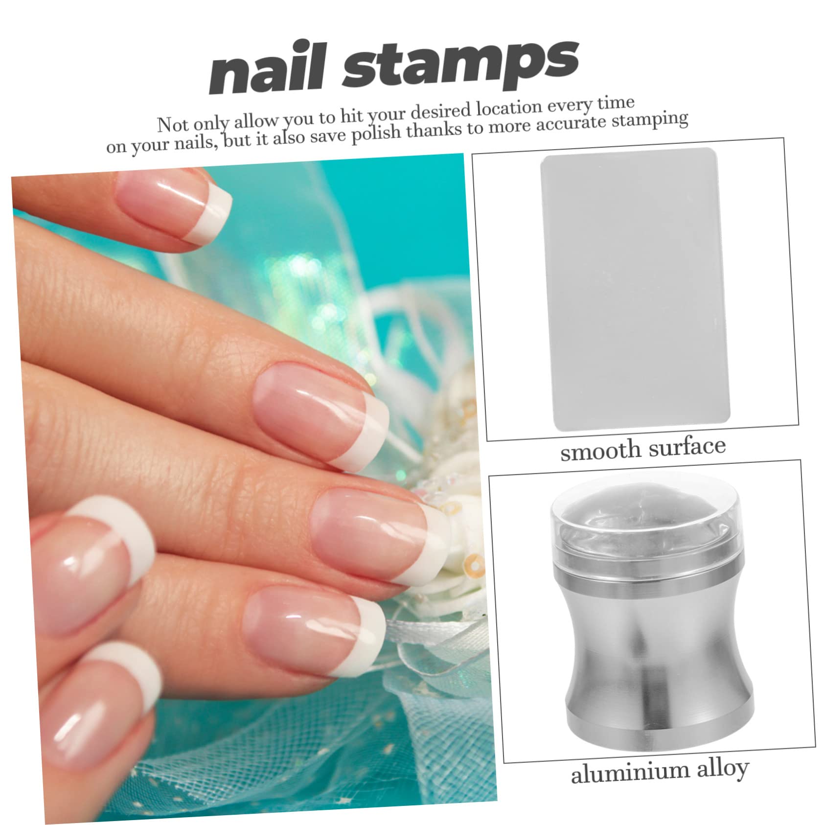 minkissy 5 Set Di Stamper Per Nail Art Strumenti Per Nail Art Stamper Per Nail Art Francese Piastre Per Nail Art Francese