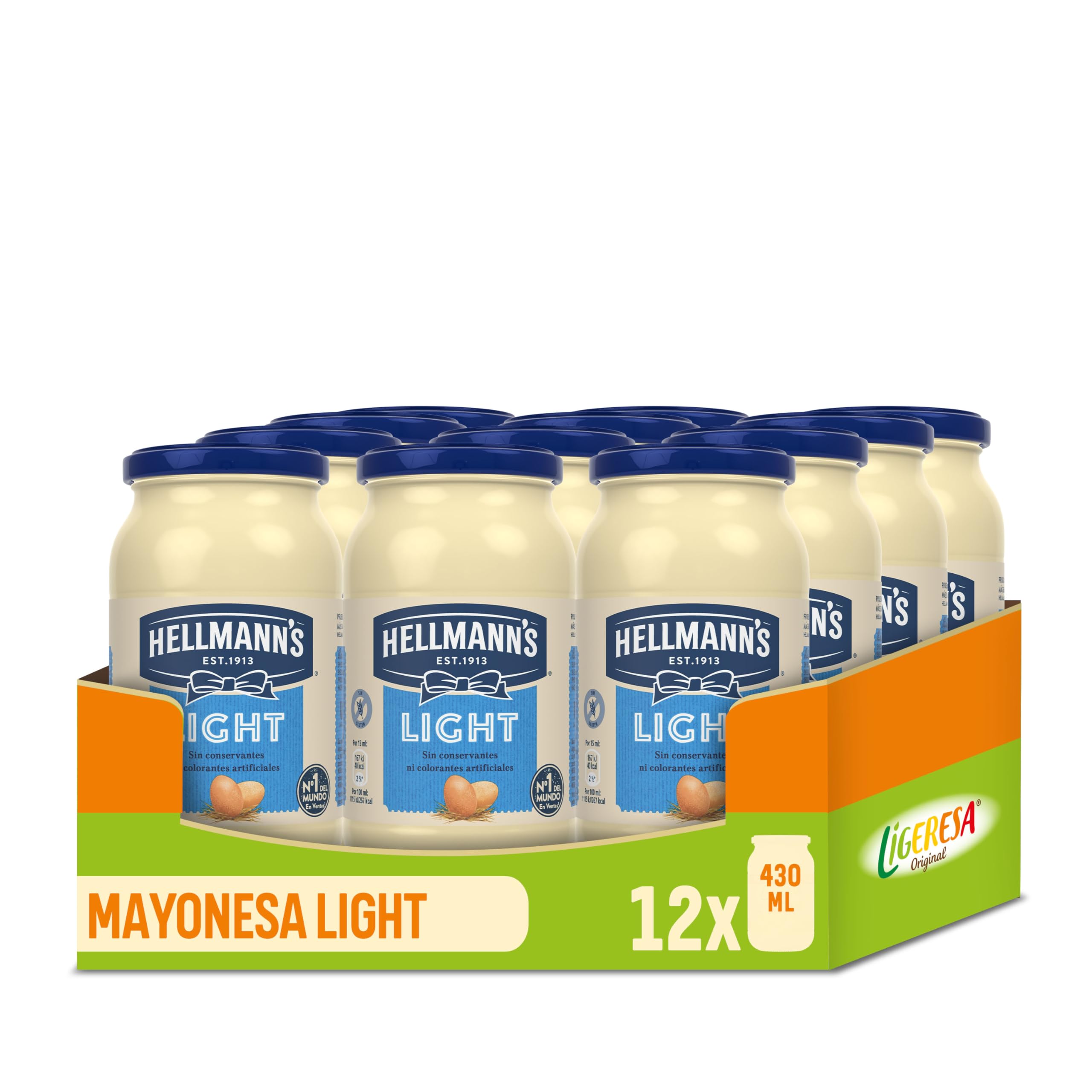 Hellmann's Salsa Light en Tarro 430ml - Pack de 12