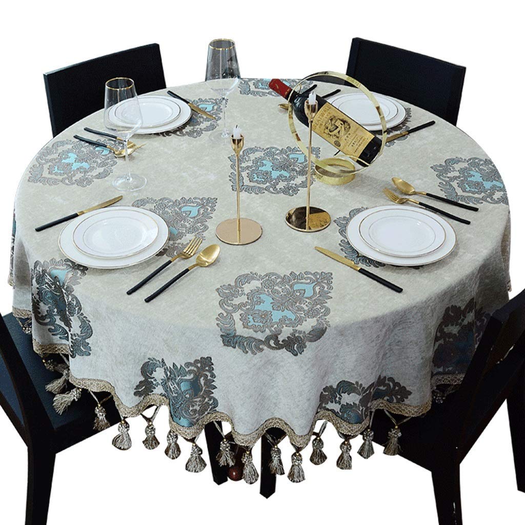 Nappe de restaurant européenne ronde en tissu noble de 200 cm de diamètre