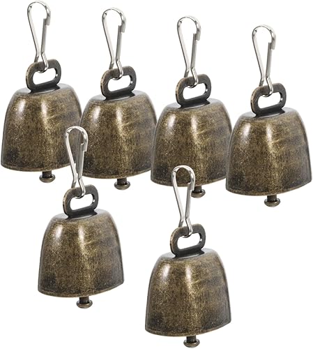 6 campanas decorativas de pastoreo de vaca, caballo, oveja, cascabeles vintage para manualidades, collares de mascotas, llaveros, adornos de sonido