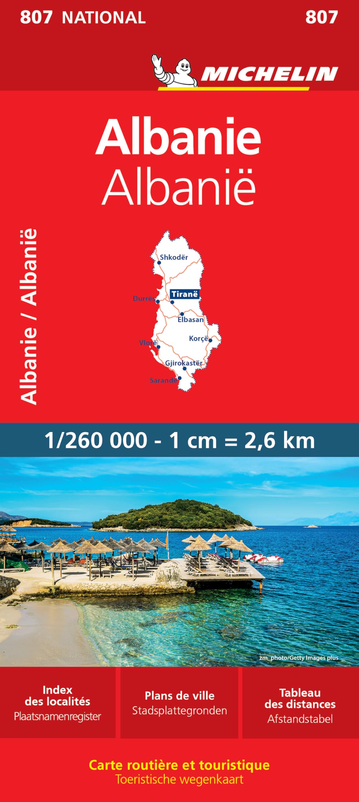 Albania - Michelin National Map 807 by Michelin (Sheet map, folded)
