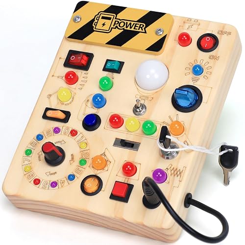 Tablero de actividades con interruptores de luz LED, juguete...
