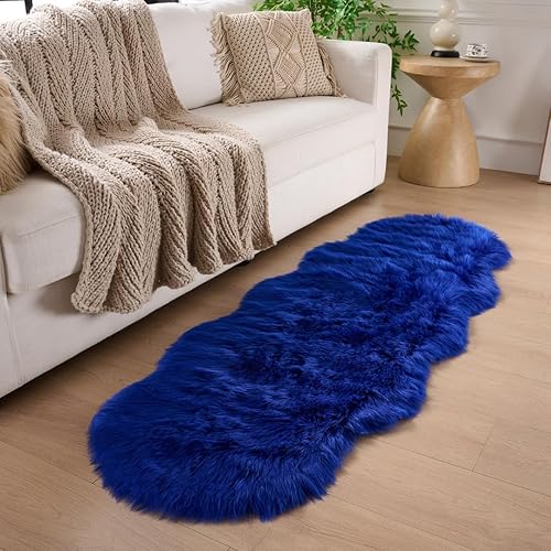 Miniatura 151 de Alfombra de piel sintética esponjosa de piel de oveja blanca, 4 x 6 pies, ultra suave, para dormitorio, mesita de noche, sala de estar, guardería