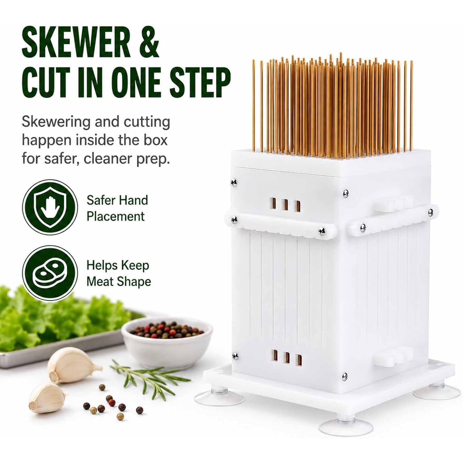 Caja Para Hacer Kebabs Con 64 Brochetas, Máquina Para Hacer Brochetas De Carne De Uso Rápido, Caja Para Hacer Kebabs, Herramienta Para Ensartar Rápidamente, Máquina Reutilizable Para Hacer