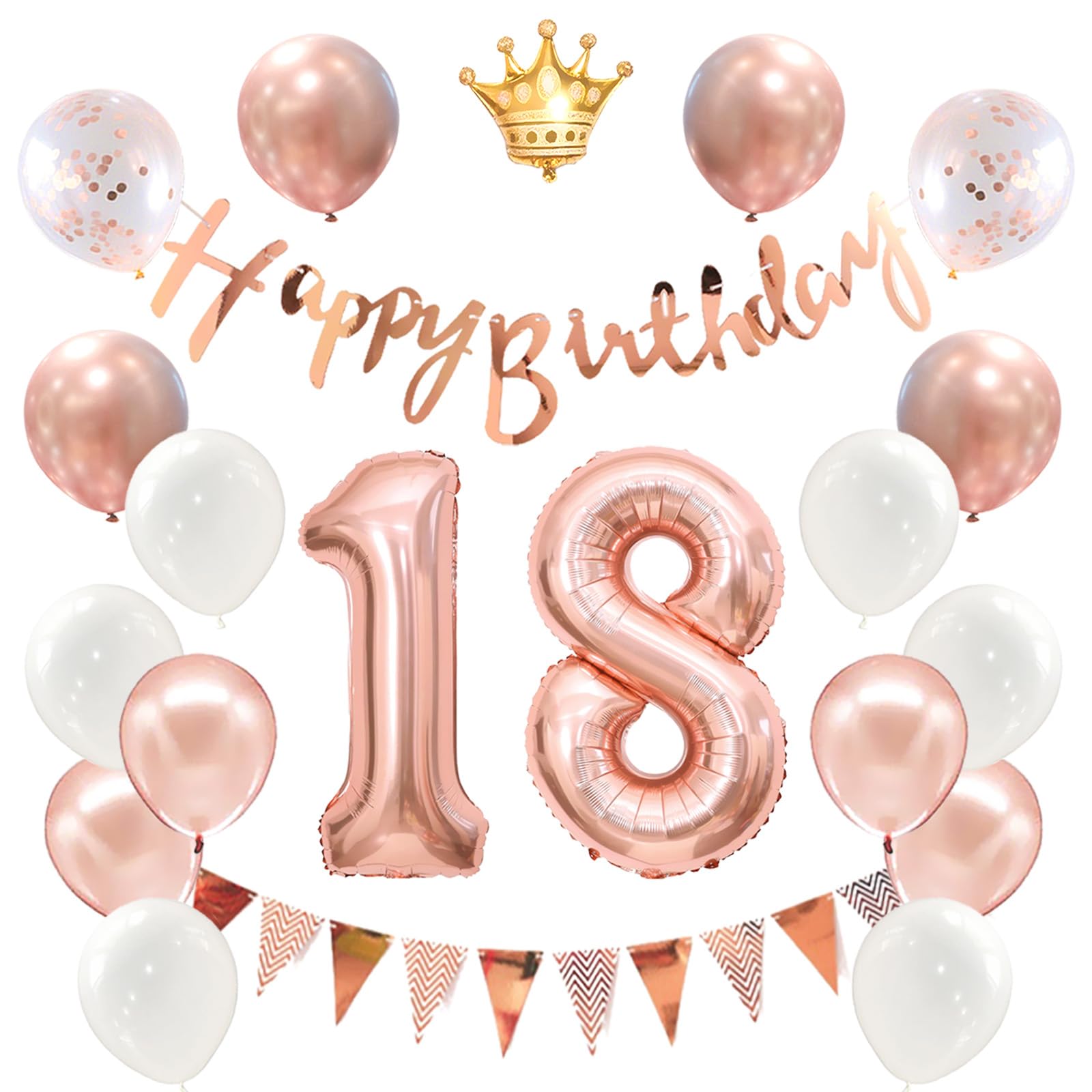 Amazon | 18歳 誕生日 飾り付け バルーンセット ハッピーバースデー