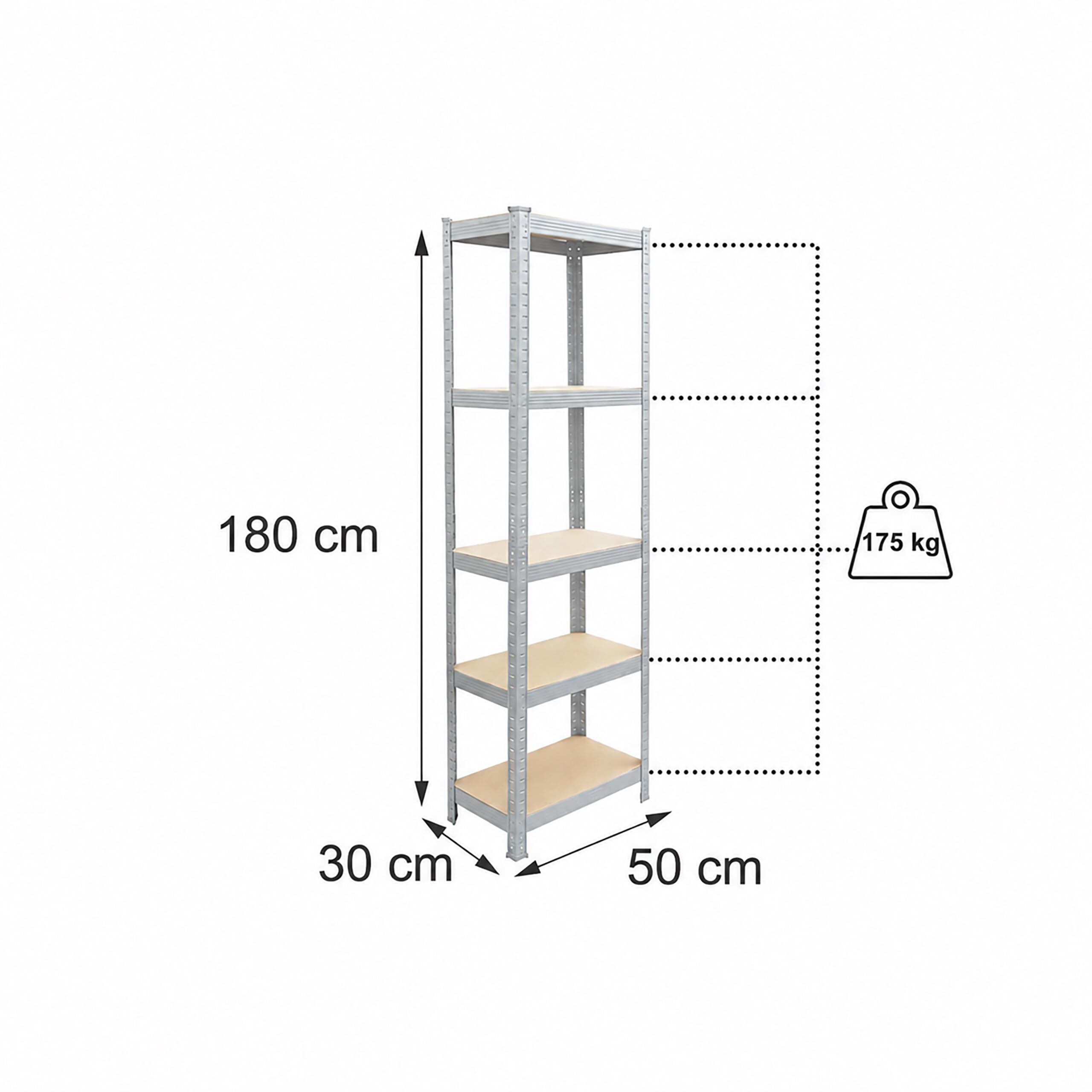 Relaxdays Scaffale per carichi pesanti, grigio/marrone