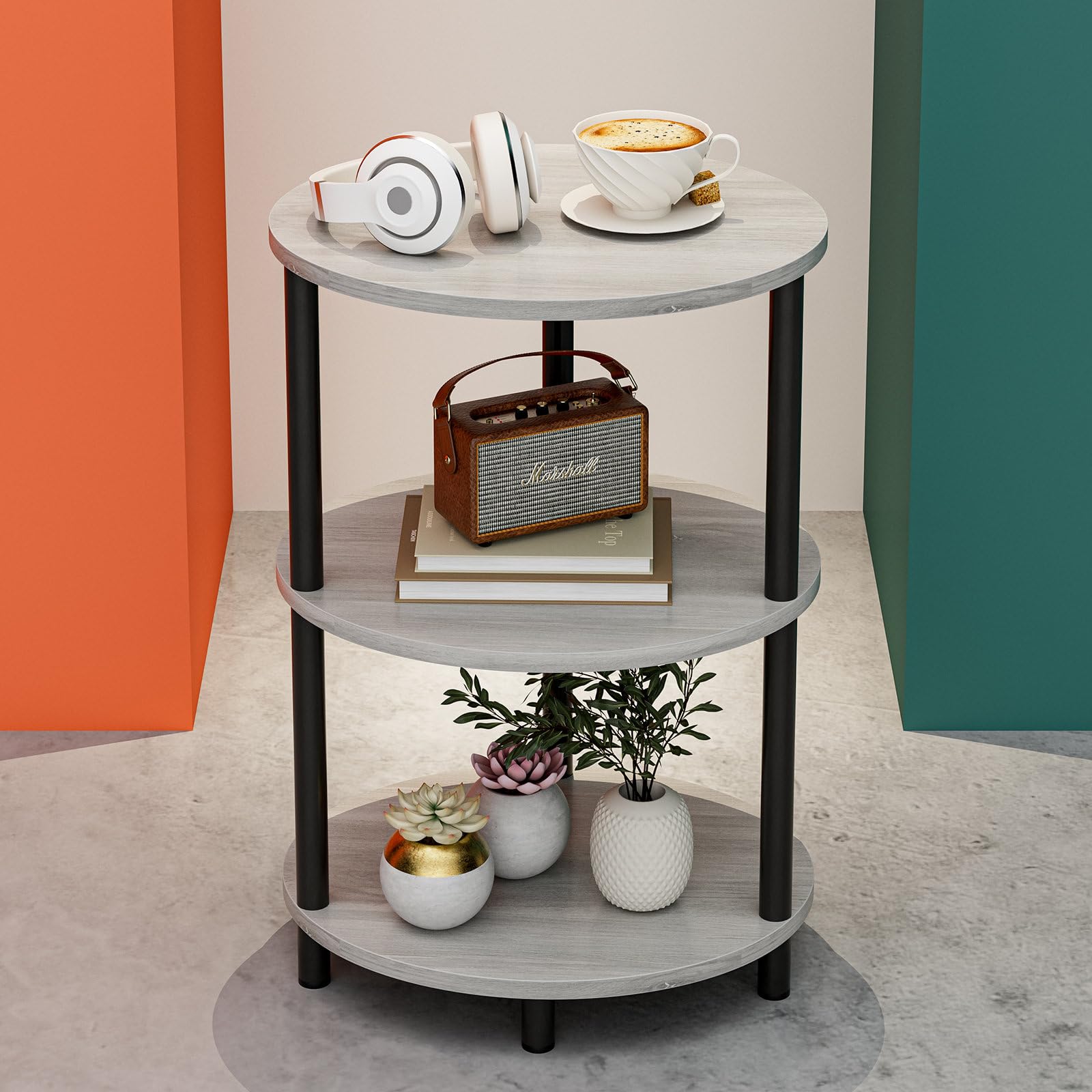 Photo 1 of RISWER 3-Tier Round Pedestal End Table
